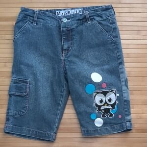 Vintage Girls MiskitsDenim Jean Cartoon Long Jean Shorts by Han L Lee, Size 12